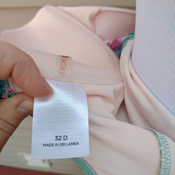 Shade & Shore One-Piece Bikini Green Floral Print NWT Underboob Cut-Out - Picture 13 of 14